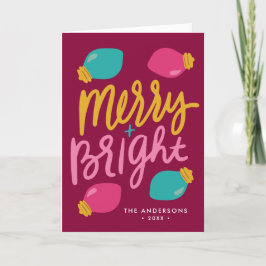 Merry och Bright Jul Ljus non-Photo Helgkort