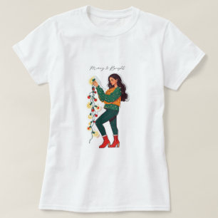 Merry och Bright jul Ljus Shirt T