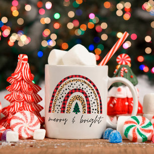Merry och Bright Jul Rainbow Kaffemugg