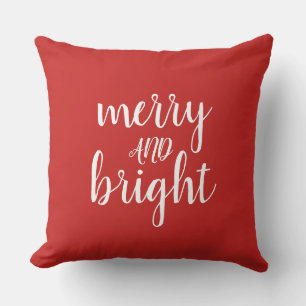 Merry och Bright Jul Red Kudde