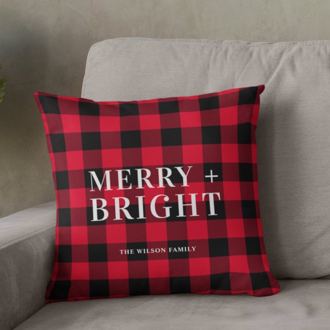 Merry och Bright jul Rustic Buffalo Play Kudde (Skapare uppladdad)