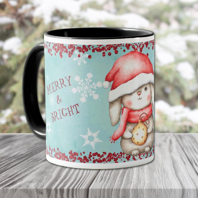 Merry och Bright Julbunny Barn Mugg (Skapare uppladdad)