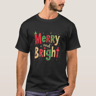 Merry och Bright Julgran Julafton Ljus Pajama T Shirt
