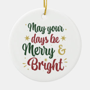 Merry och Bright Julgransprydnad Keramik