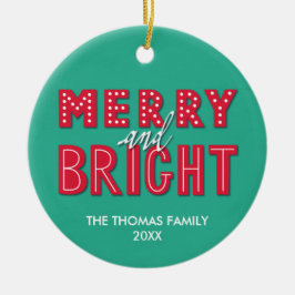 Merry och Bright Julgransprydnad Keramik