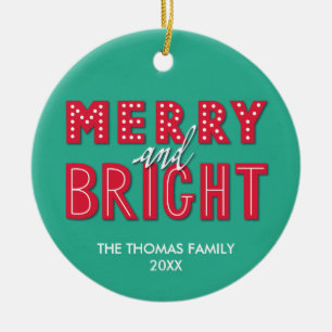 Merry och Bright Julgransprydnad Keramik