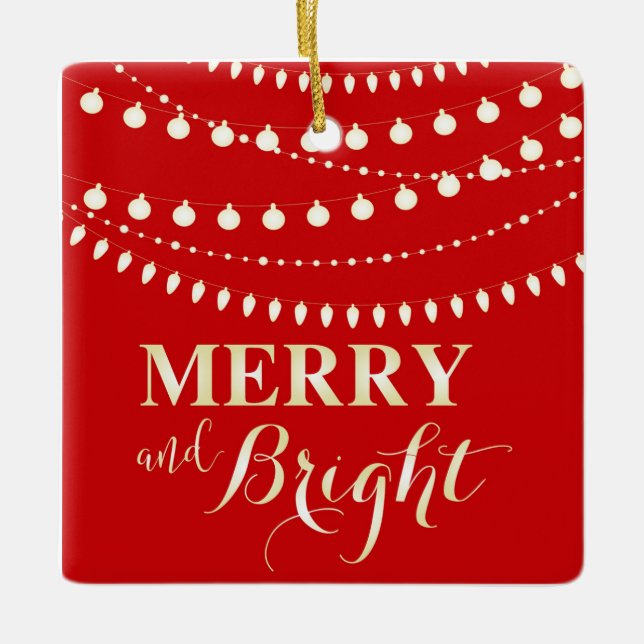 Merry och Bright Julgransprydnad Keramik (Framsida)