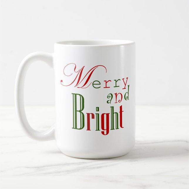 Merry och Bright Julkaffe Mugg (Vänster)