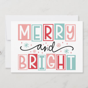 Merry och Bright Julkort