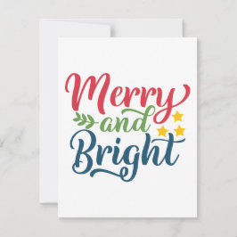 Merry och Bright Julkort