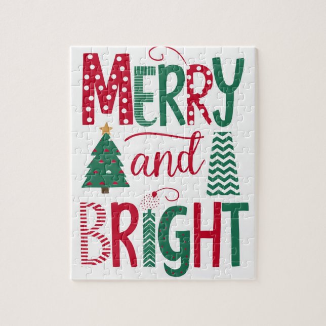 Merry och Bright | Julpussel Pussel (Vertikal)