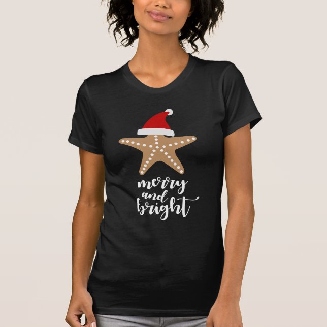 Merry och Bright | Jultomten Starfish Tee Shirt (Framsida)
