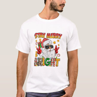 Merry och Bright Jultomten T Shirt