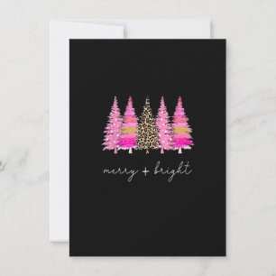 Merry och Bright Leopard Rosa Julgran Julafton Inbjudningar