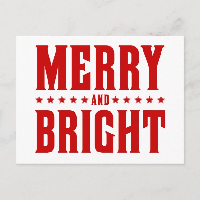 Merry och Bright Letterpress Stil nr 507 Helg Vykort (Framsida)