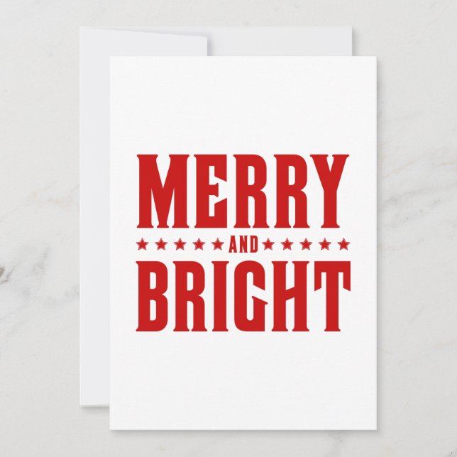 Merry och Bright Letterpress Stil nr 507 Julkort (Framsida)