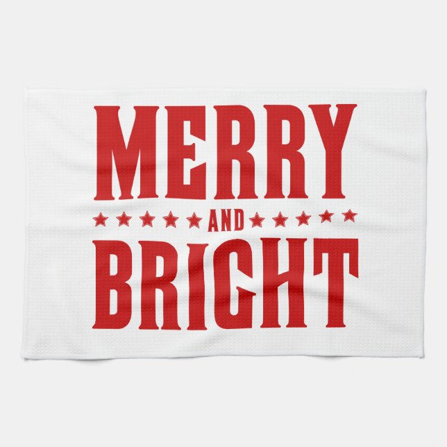 Merry och Bright Letterpress Stil nr 507 Kökshandduk (Horisontell)