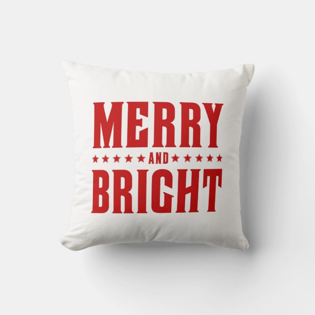 Merry och Bright Letterpress Stil nr 507 Kudde (Framsida)