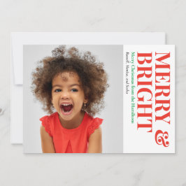 Merry och Bright Lycklig Helgdag Photo Julkort