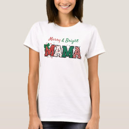 Merry och Bright Mamma-julskjortan Doodle roligt T Shirt