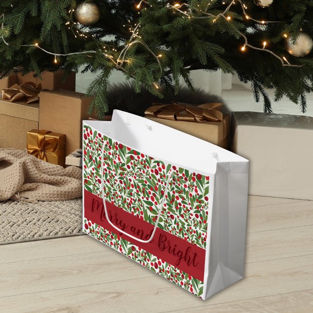 Merry och Bright Mistletoe Helgdag Large Gift Bag (Skapare uppladdad)