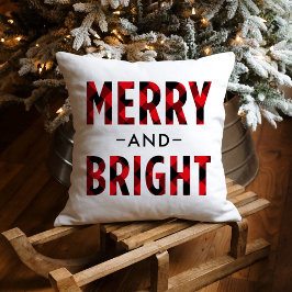 Merry och Bright Modern Bright Red Buffalo Play Kudde