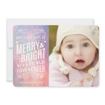 Merry och Bright Modern Geometric Pastel Photo