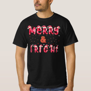 Merry och Bright Modern Juldag Helgdag Black T Shirt