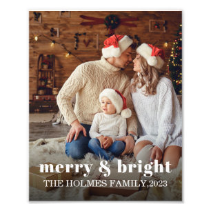 Merry och Bright   Modern julfamilj Foto