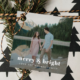 Merry och Bright | Modern julfoto Gåvor Etiketter