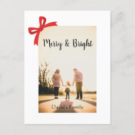 Merry och Bright modern julklump minimal ren Helg Vykort