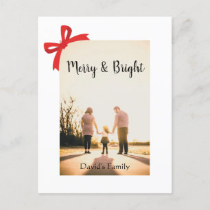 Merry och Bright modern julklump minimal ren Helg Vykort