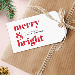 Merry och Bright | Modern Julrött ljus Presentetikett