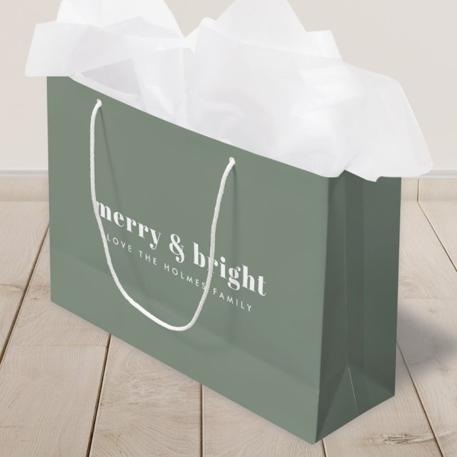 Merry och Bright | Modern minimal Grönt vid jul (Skapare uppladdad)