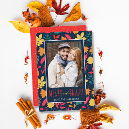 Merry och Bright Modern Photo Julkort