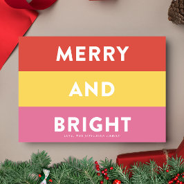 Merry och Bright | Modern Rand i fetstil Julkort