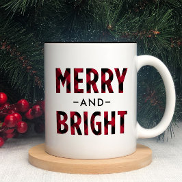 Merry och Bright Modern Red Buffalo Play Två-Tonad Mugg