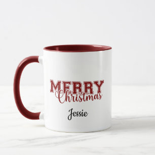 Merry och Bright Modern Red God jul-gåva Mugg