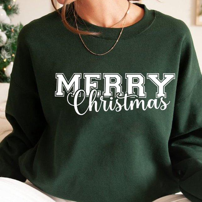 Merry och Bright Modern Red God jul-gåva T Shirt (Merry and Bright Modern Red Merry Christmas gift Sweatshirt)
