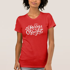 Merry och Bright Modern Red jul Bella Canvas T Shirt