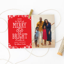 Merry och Bright Modern Red Photo