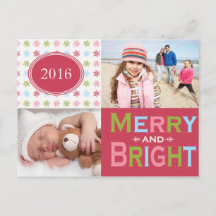 Merry och Bright Multi Helgdag Helg Vykort