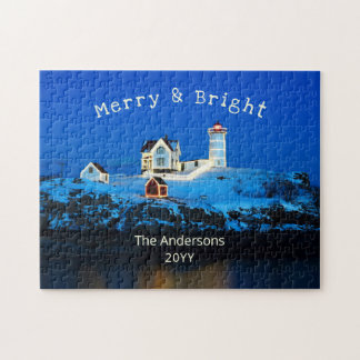 Merry och Bright Nubble Lighthouse Pussel