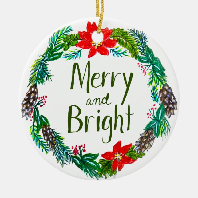 Merry och Bright Ornament (Framsidan)