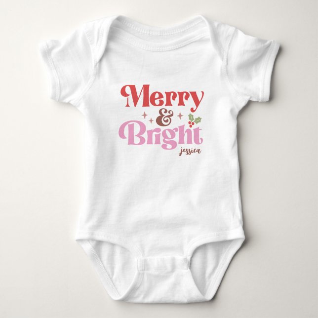 Merry och Bright Personlig T Shirt (Framsida)