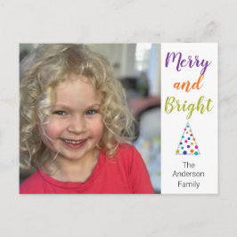 Merry och Bright Photo Helg Vykort