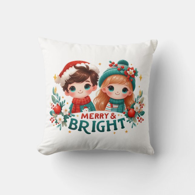 Merry och Bright Pillow Kudde (Framsida)