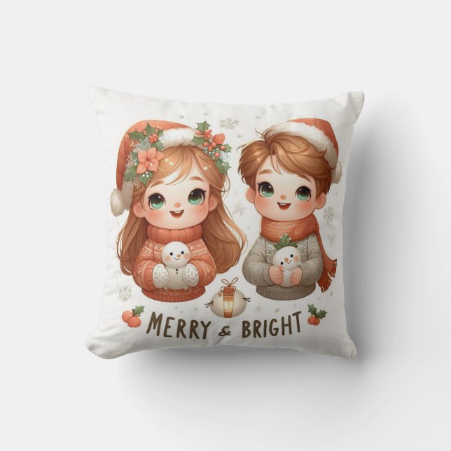 Merry och Bright Pillow Kudde (Framsida)