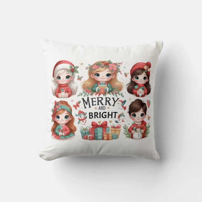 Merry och Bright Pillow Kudde (Framsida)