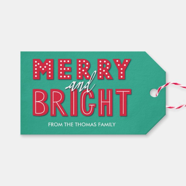 Merry och Bright Presentetikett (Framsidan (Horizontal))